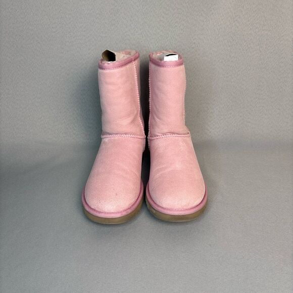 Womens UGG Boots Classic Short Pink MAU Coquette Festival Suede RARE Size 7 - Picture 2 of 12